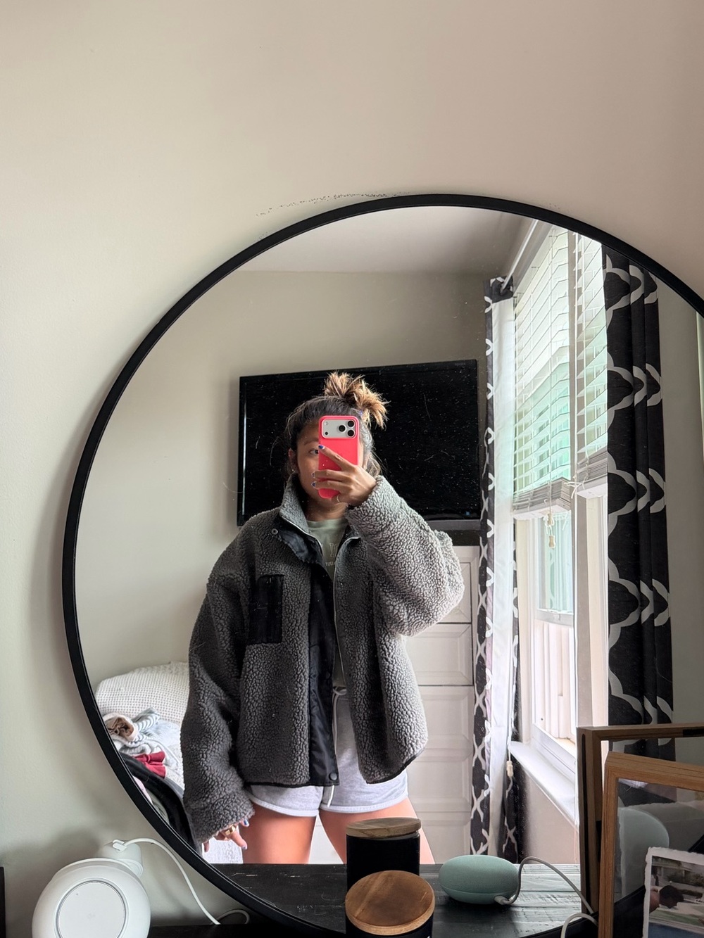 Cozy Gray Sherpa Jacket